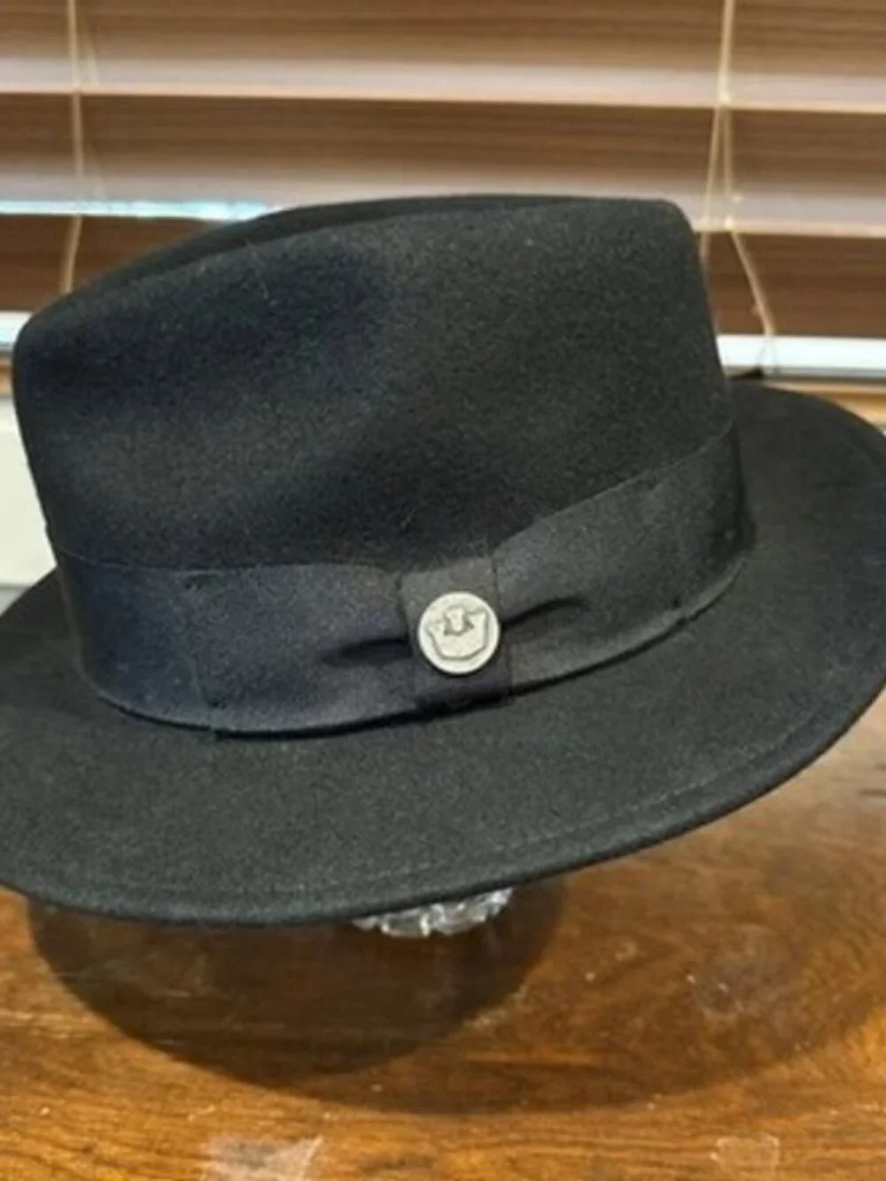 Goorin Bros 100-5801 Black 100% Wool Fedora Hat Mens Size Small